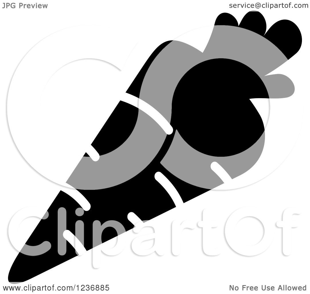 free black and white clipart carrot - photo #39