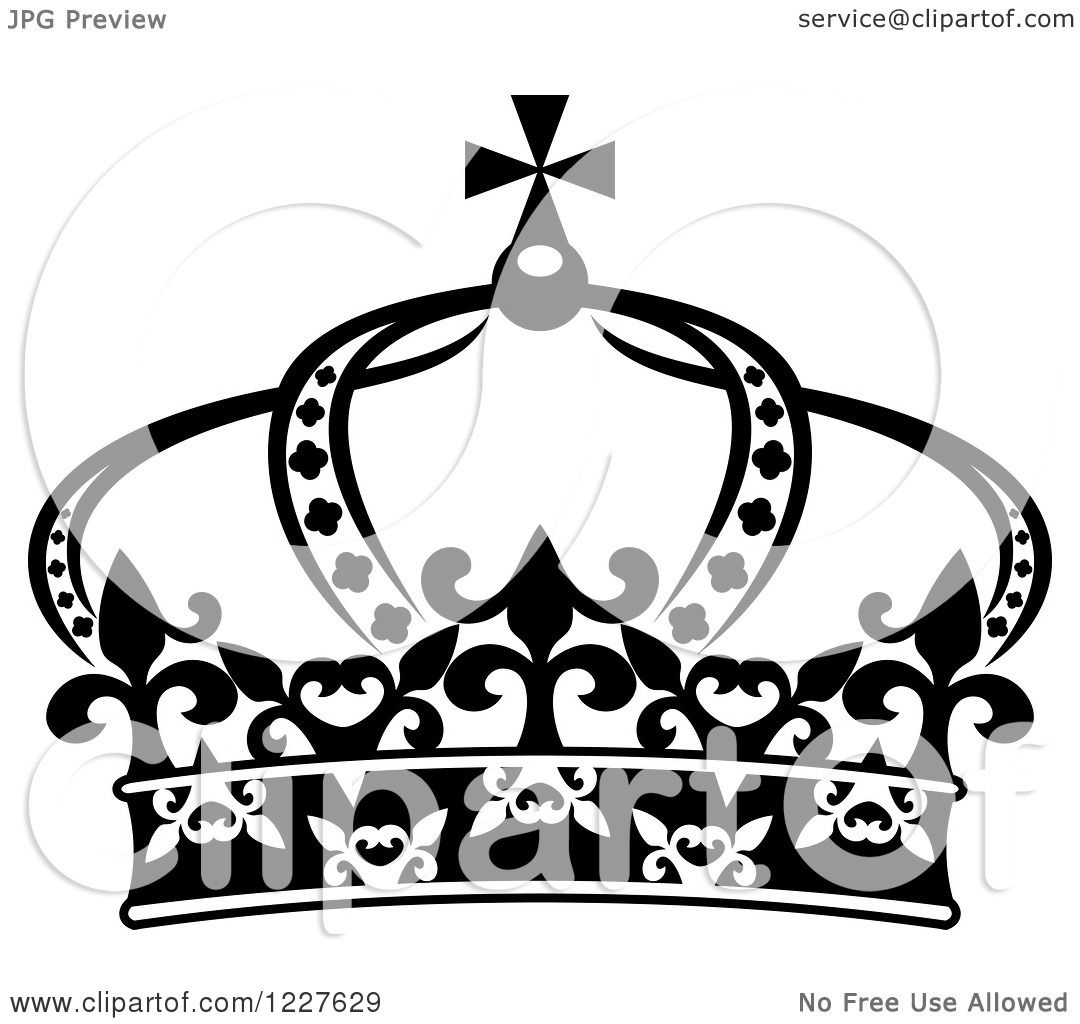 free black and white crown clipart - photo #28