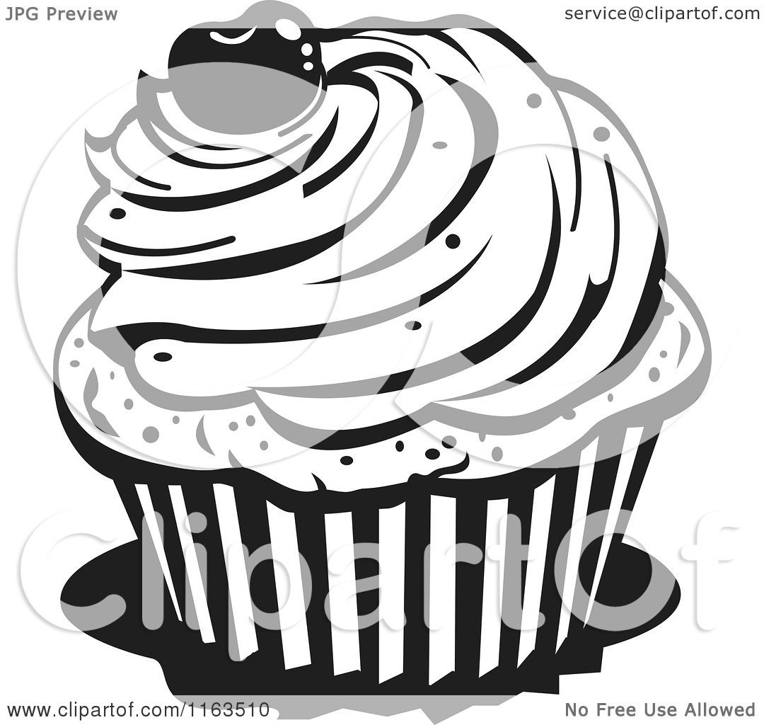 free black and white cupcake clipart - photo #50