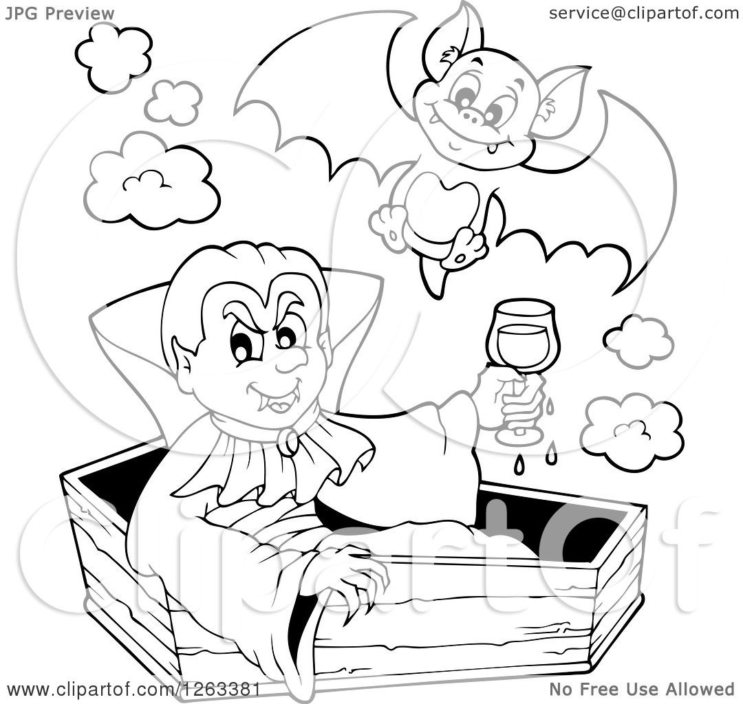 Clipart-Of-A-Black-And-White-Dracula-Vampire-Sitting-In-A-Coffin-With-A-Glass-Of-Blood-And-A-Bat-Royalty-Free-Vector-Illustration-10241263381.jpg