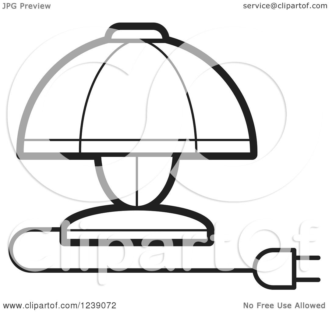 clipart black and white lamp - photo #32