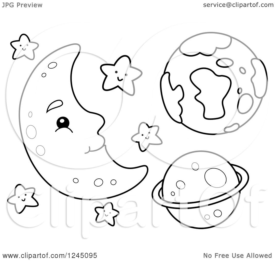 clipart moon black and white - photo #36