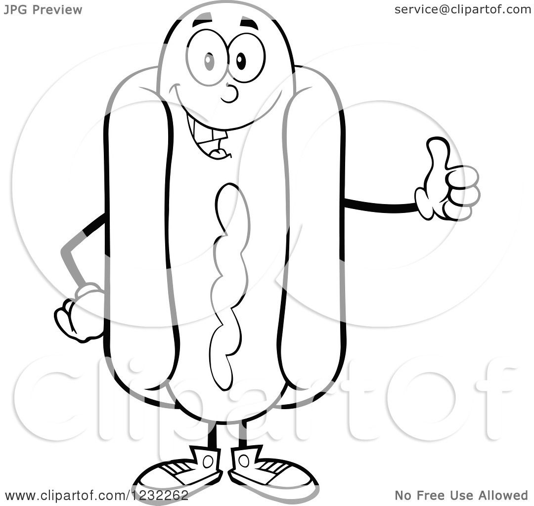 free black and white hot dog clipart - photo #34
