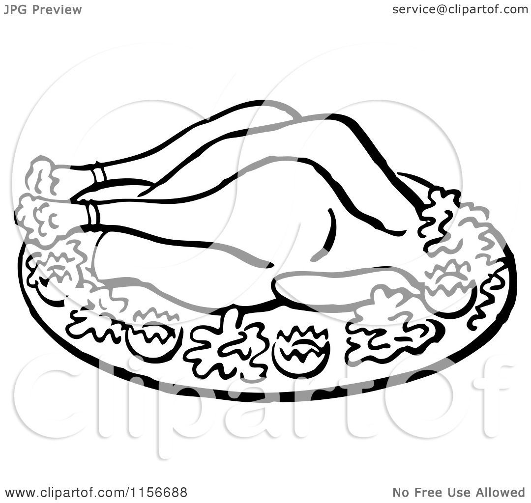 fried chicken clipart black and white - photo #12
