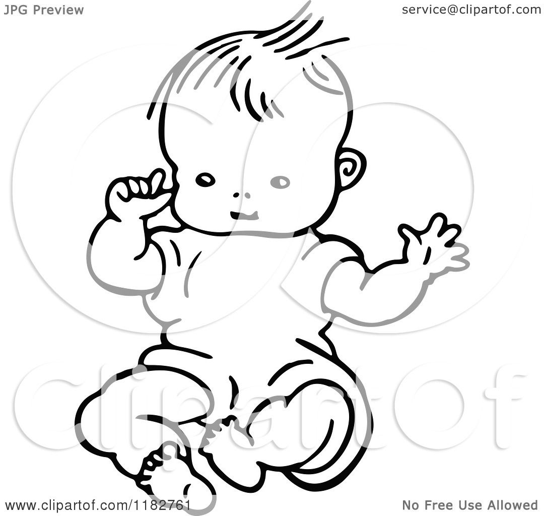 clipart baby black and white - photo #43