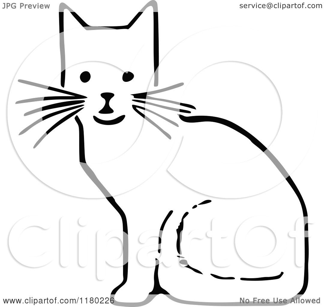 free black and white cat clip art - photo #30