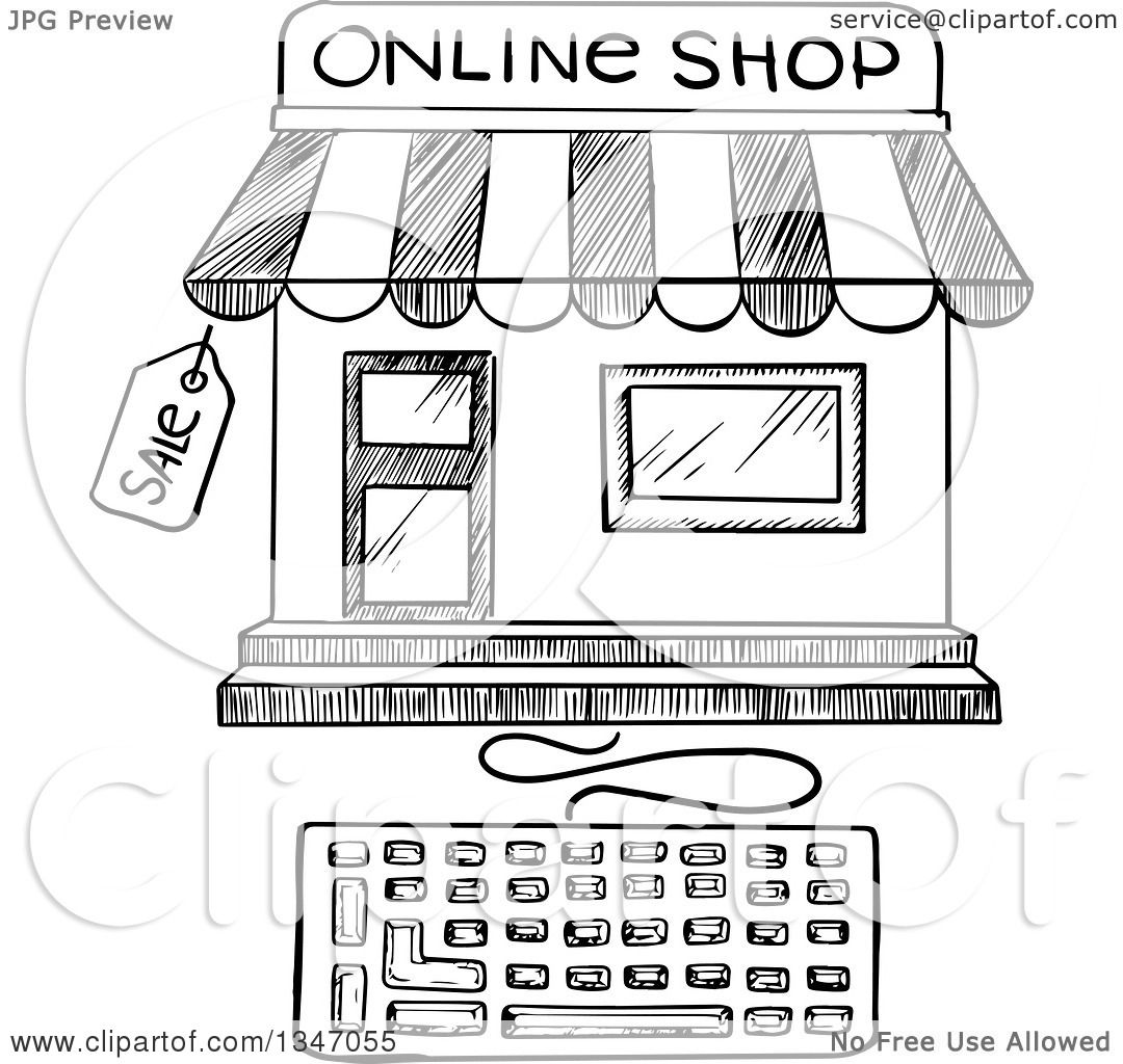 shop clipart black and white - photo #42