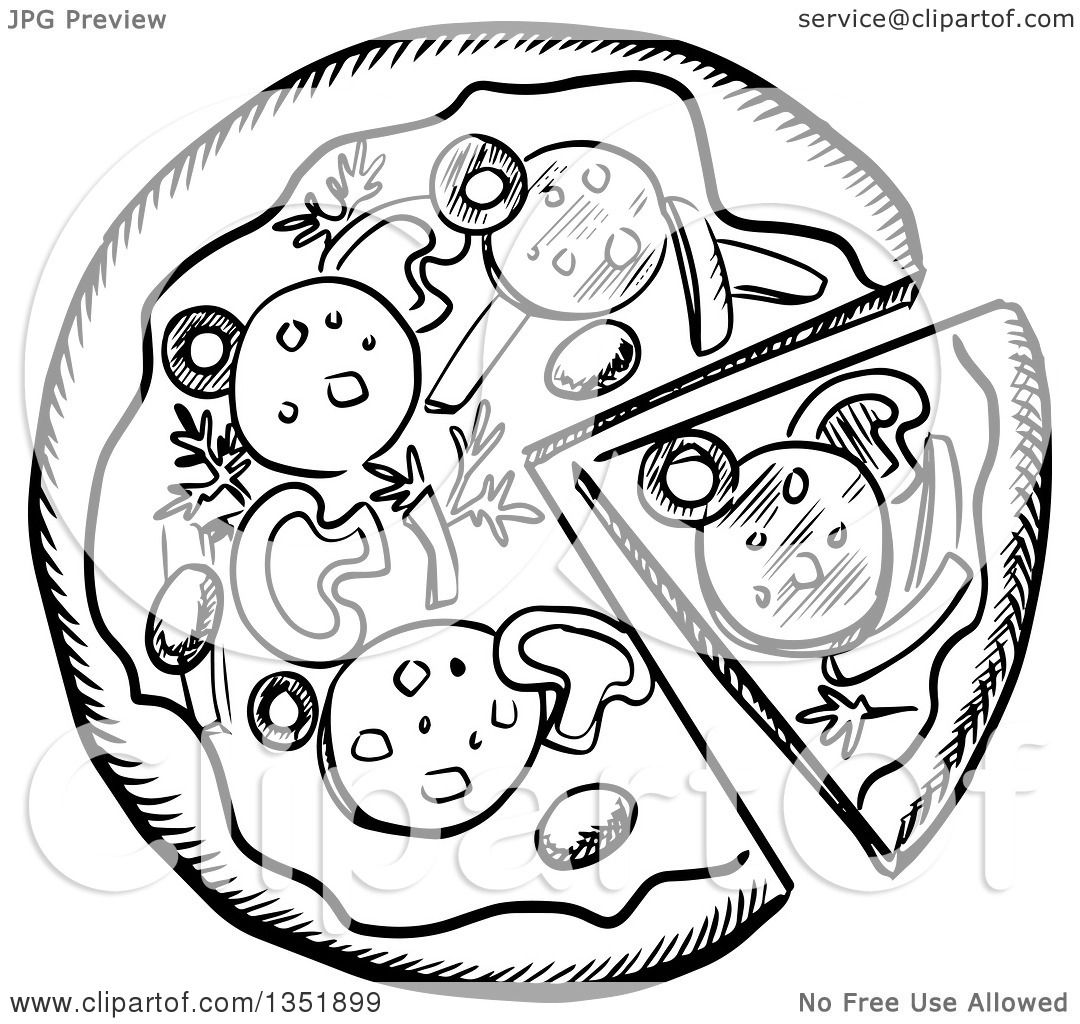pizza clipart black and white free - photo #21