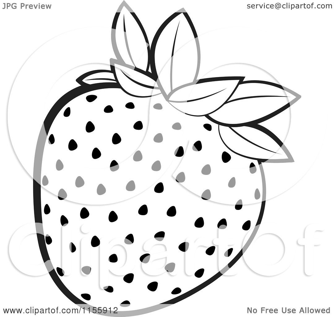 free strawberry clipart black and white - photo #34