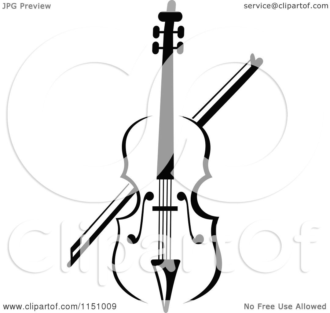 free black and white violin clip art - photo #42