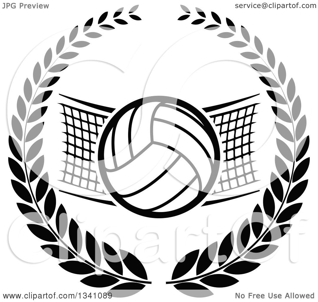 volleyball clipart black and white - photo #49