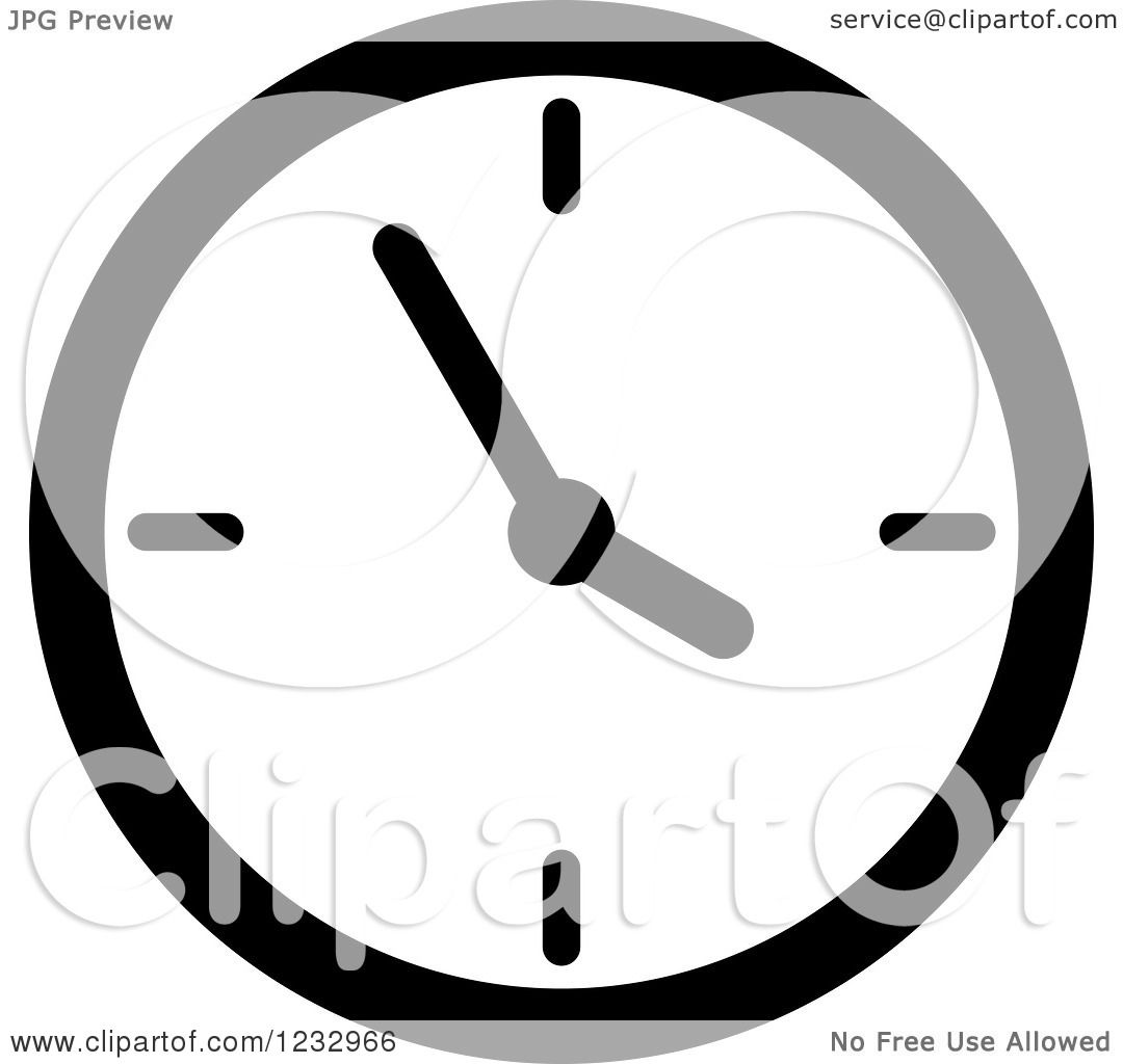 wall clock clipart black and white - photo #42