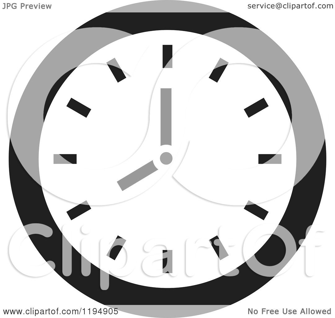wall clock clipart black and white - photo #17