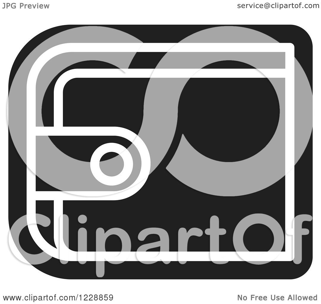 Clipart of a Black and White Wallet Icon - Royalty Free Vector Illustration by Lal Perera #1228859