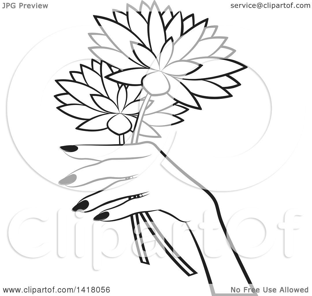 clipart hand holding flower - photo #18