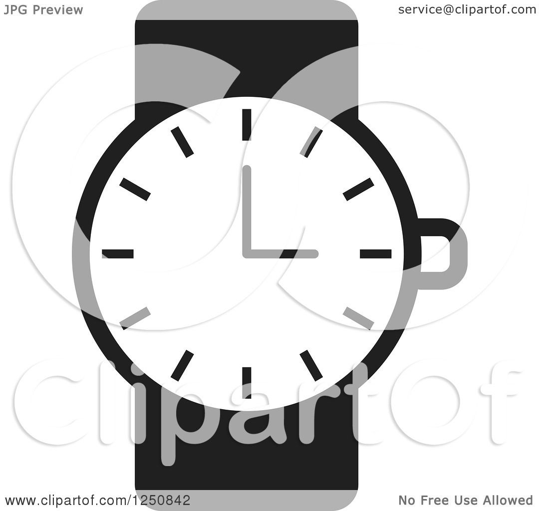 wrist watch clipart black and white - photo #10