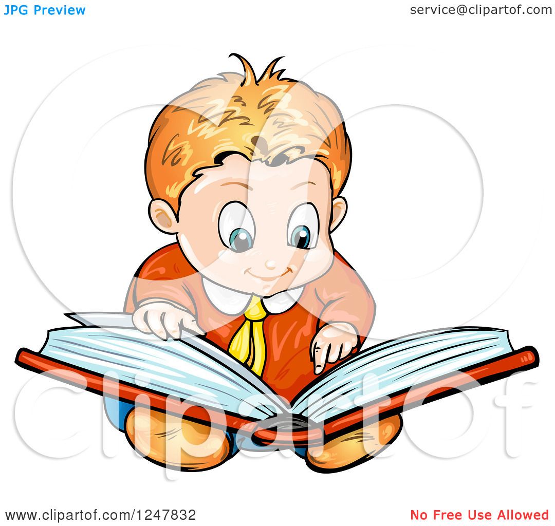 free clipart of a boy reading a book - photo #15