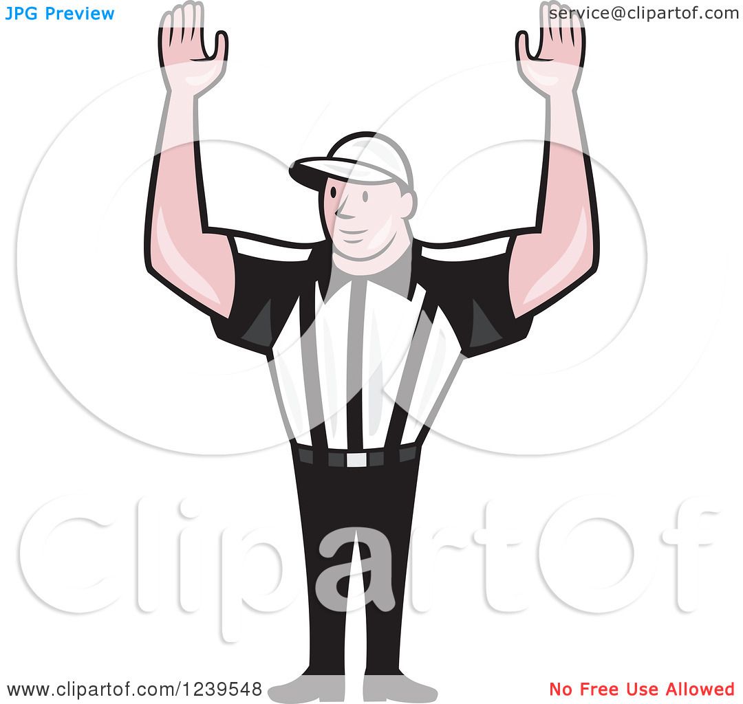 Clipart of a Cartoon American Footbal Referree Holding His ...