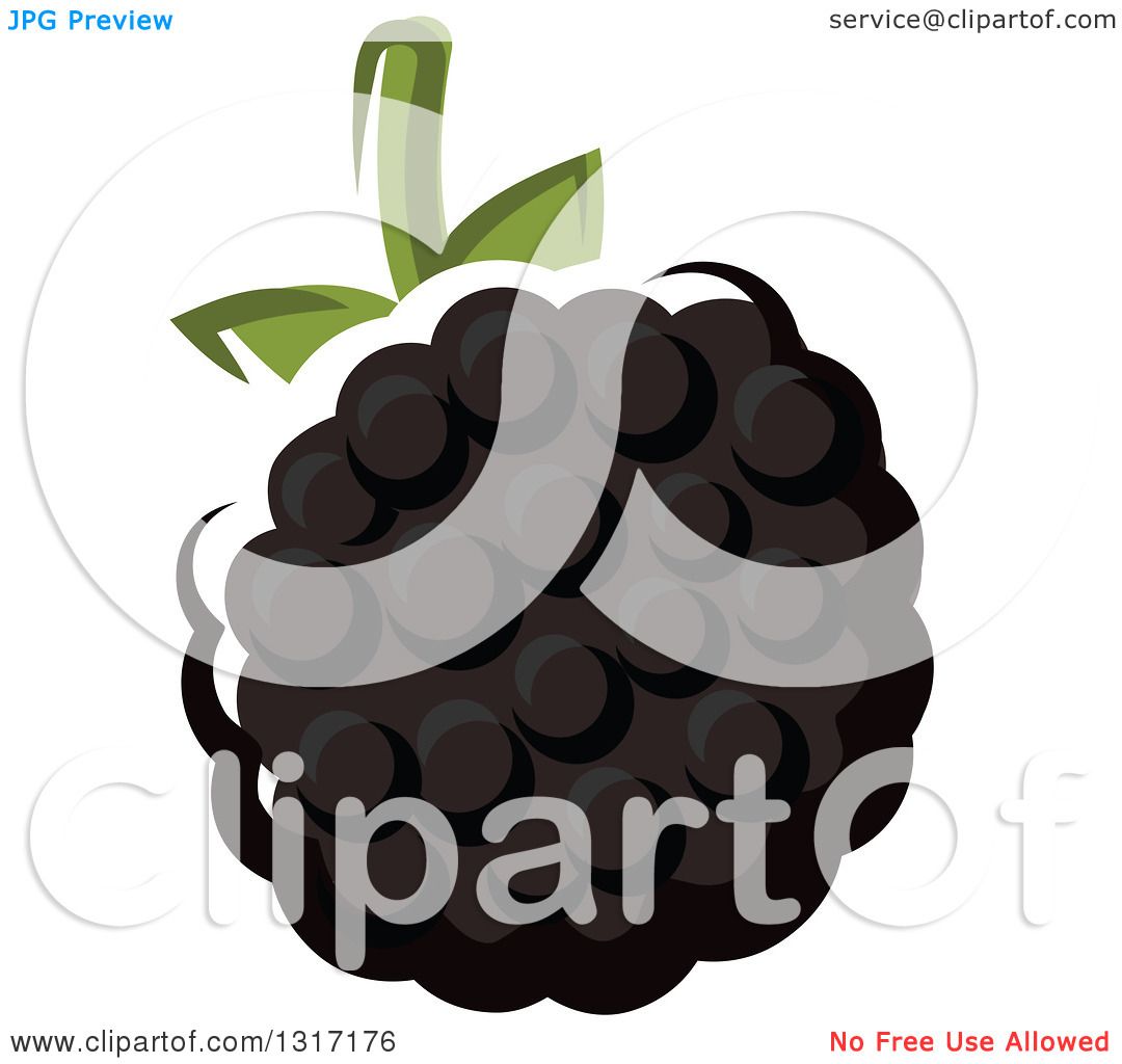 Clipart of a Cartoon Blackberry - Royalty Free Vector Illustration by
