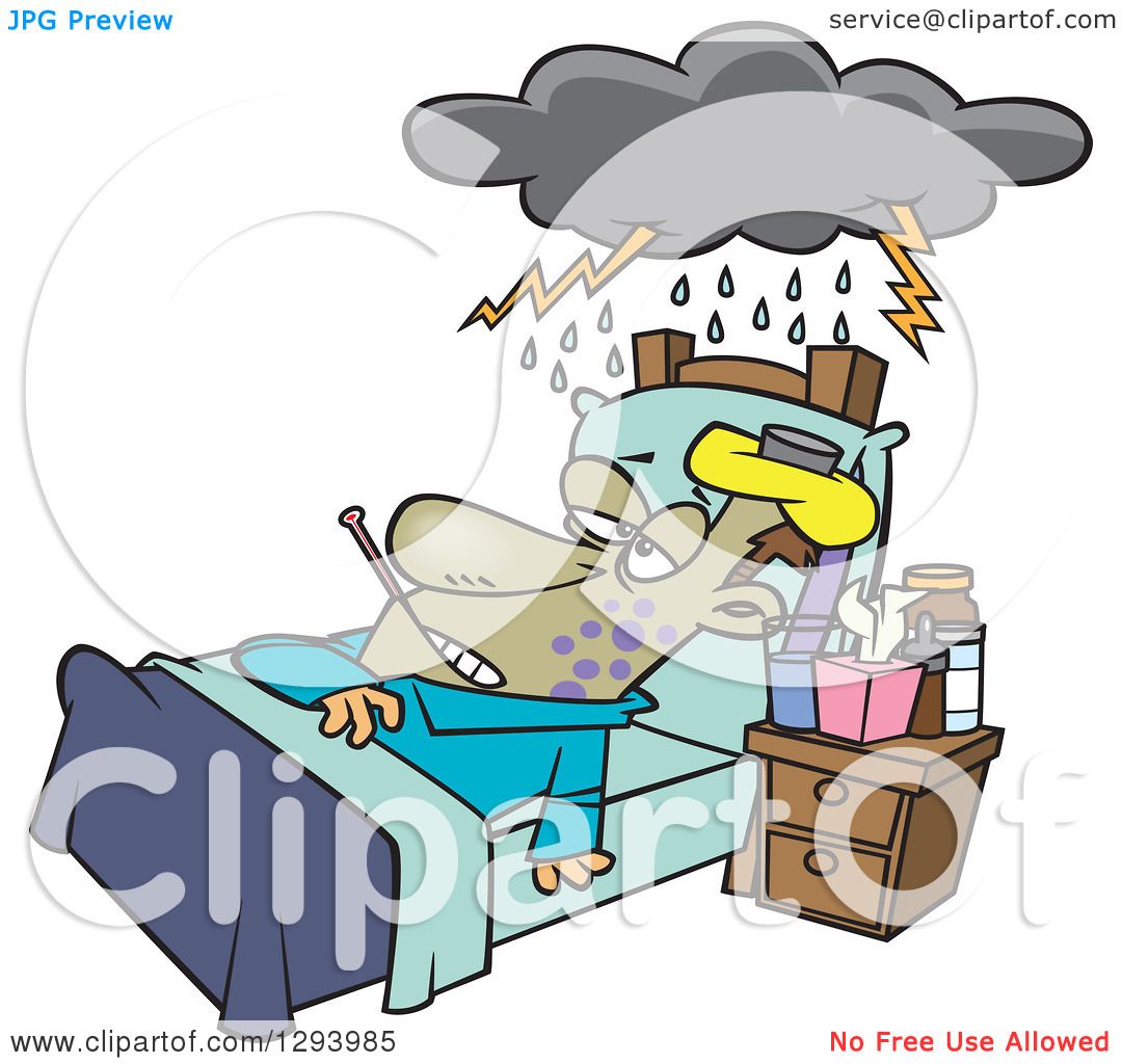 clipart sick man in bed - photo #17