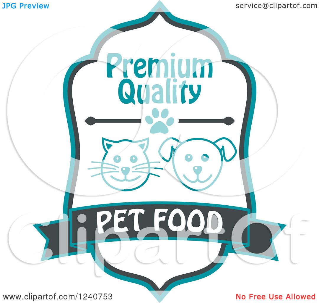 Clipart of a Cat and Dog Pet Food Label - Royalty Free ...