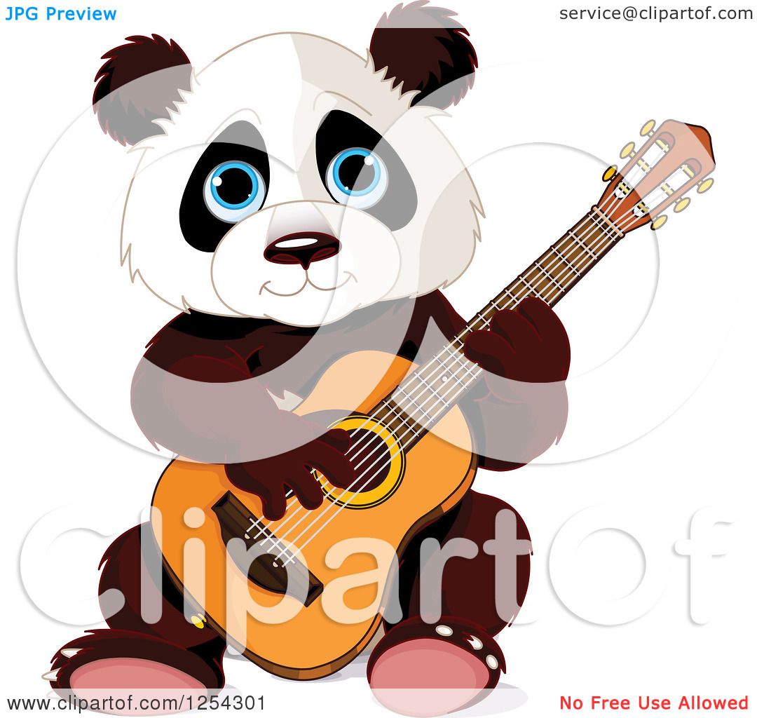 clipart panda guitar - photo #28
