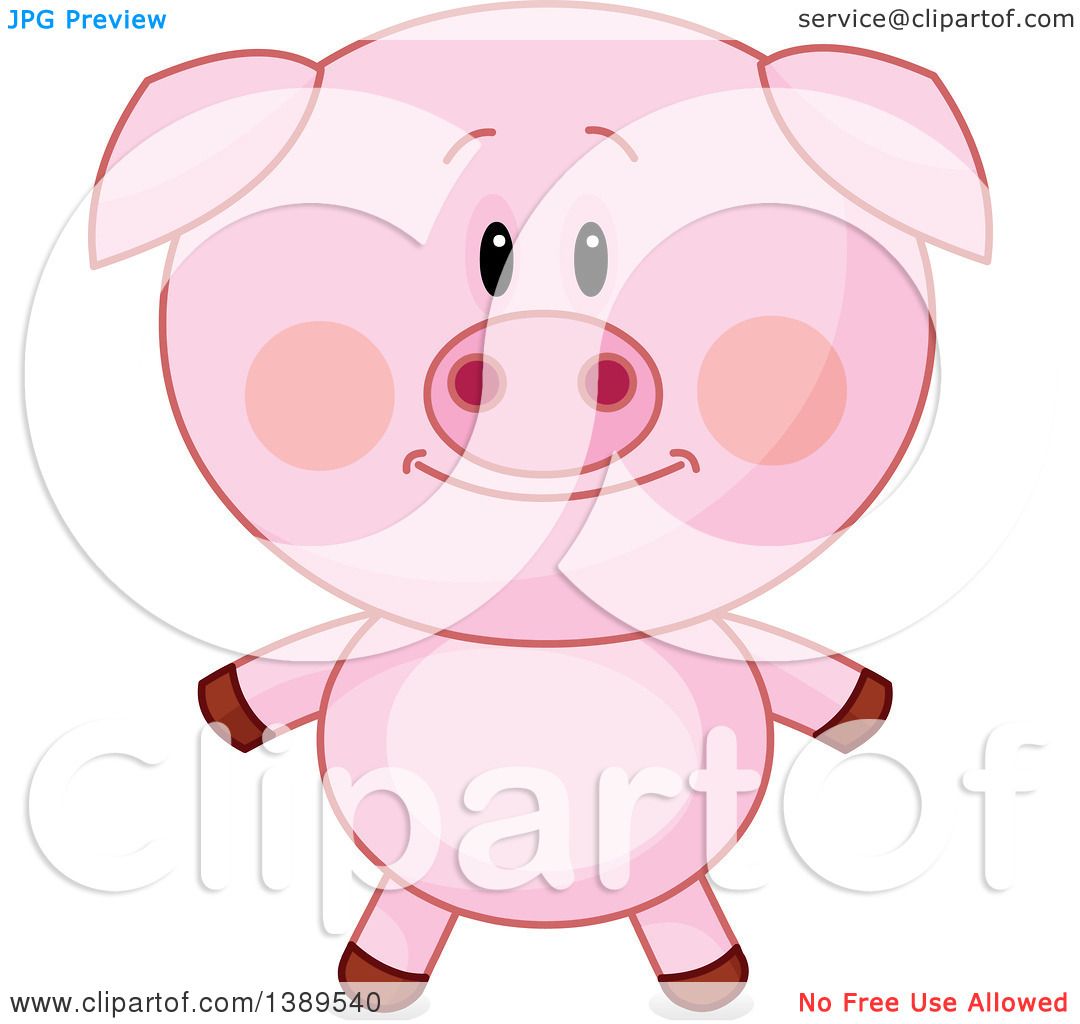 Clipart of a Cute Pig - Royalty Free Vector Illustration ...