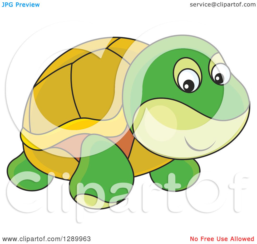 Clipart of a Cute Turtle Toy - Royalty Free Vector ...