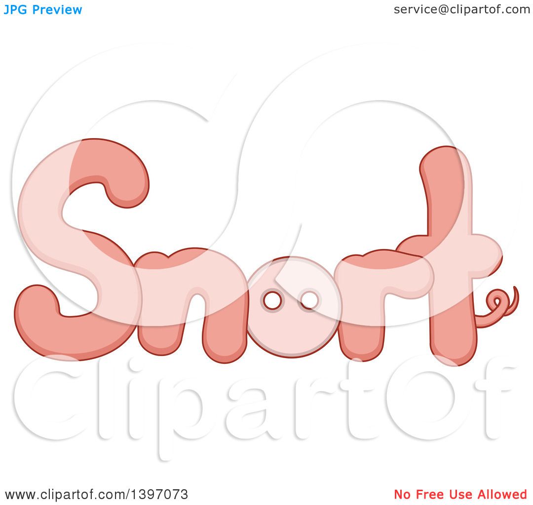 Clipart of a Farm Animal Sound of Snort with a Pig Nose ...
