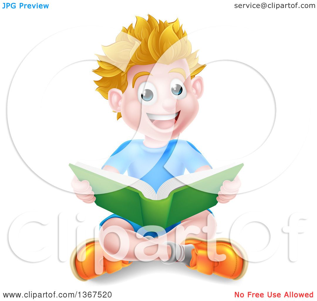 free clipart of a boy reading a book - photo #27