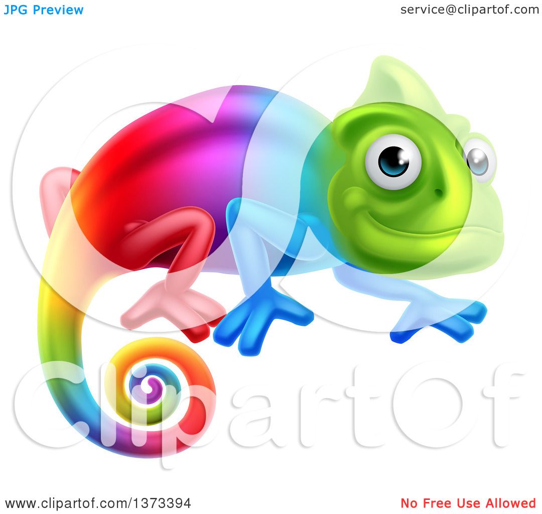rainbow chameleon clipart - photo #18