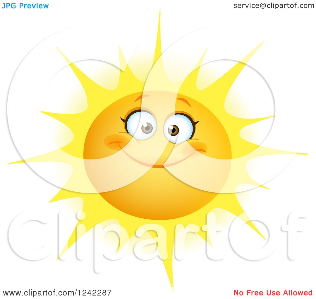 Clipart of a Happy Summer Sun with a Smile - Royalty Free ...