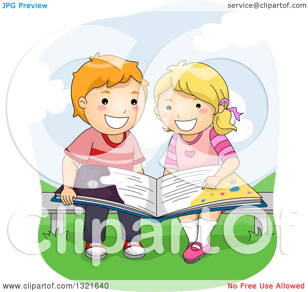 free boy and girl reading clipart - photo #33