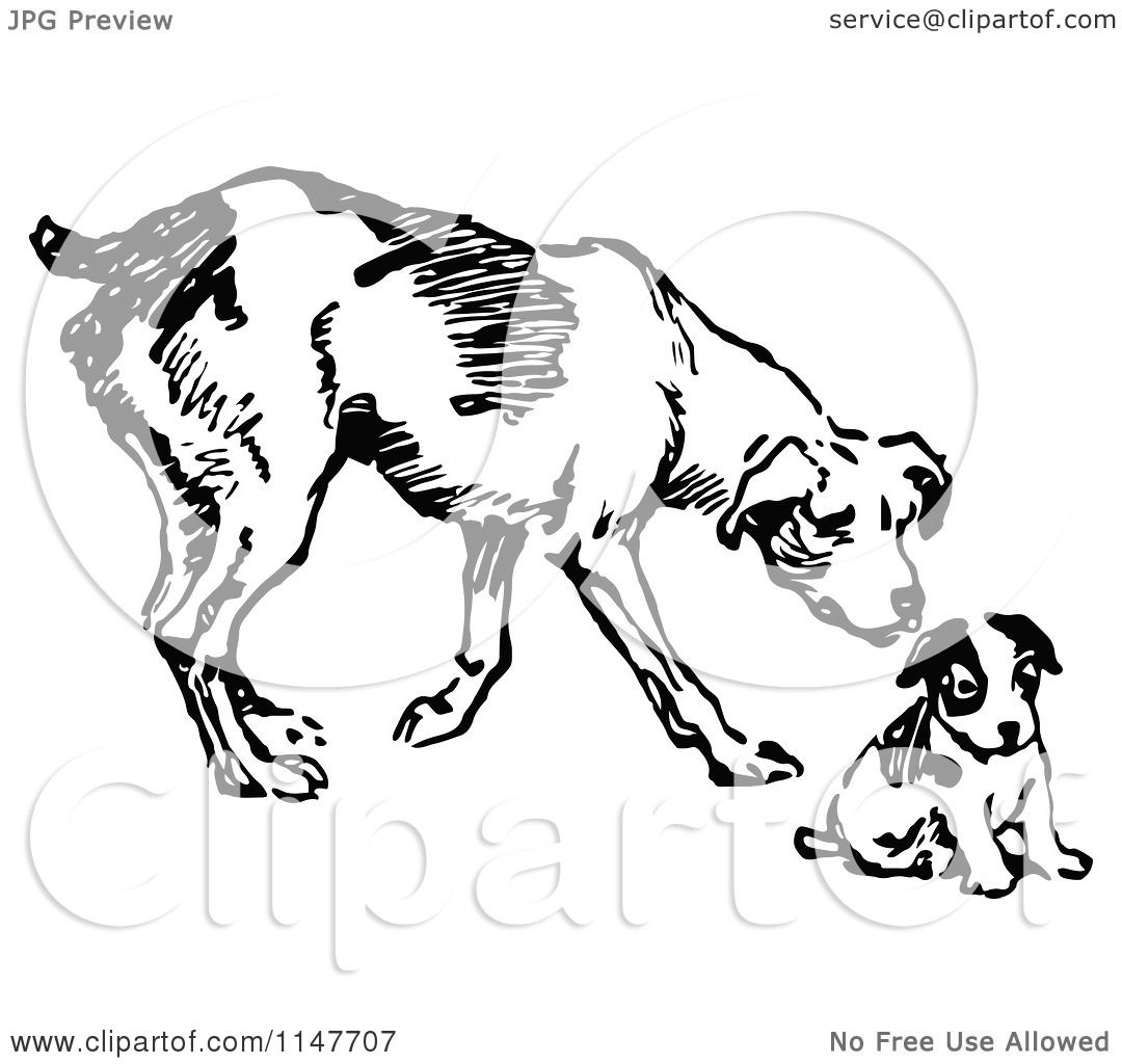 free clipart of dogs black and white - photo #45