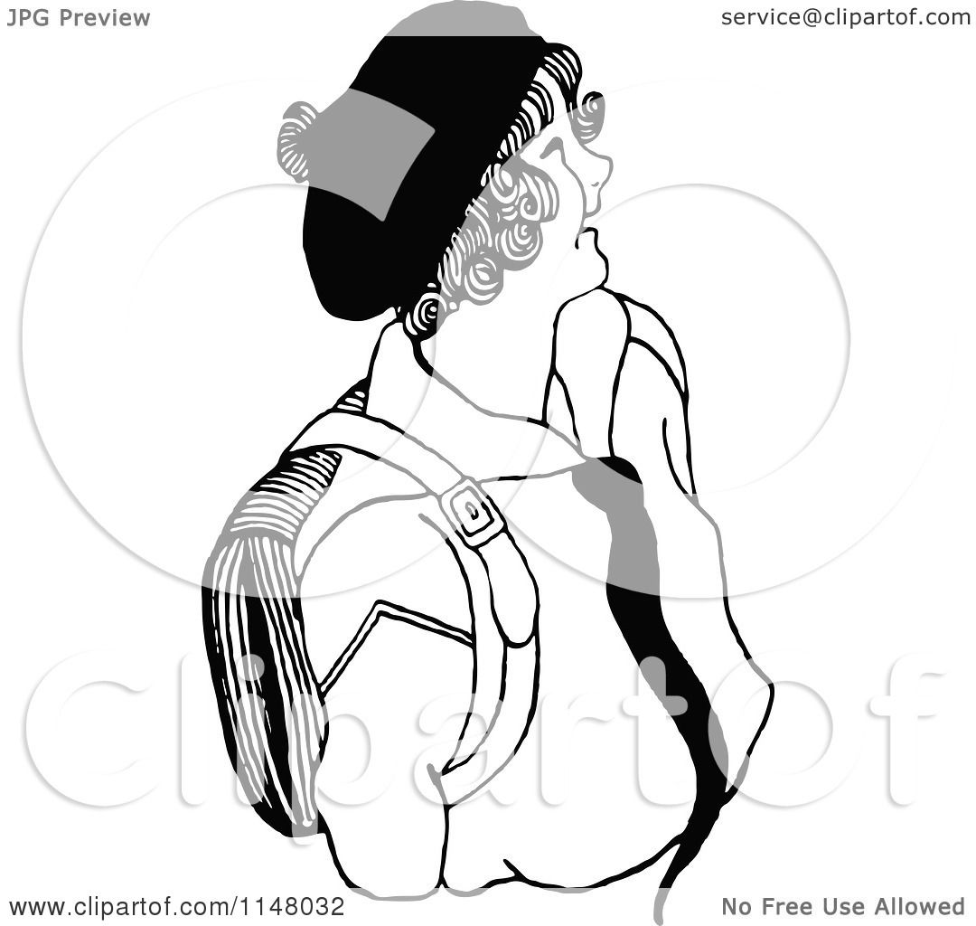 school girl clipart black and white - photo #45