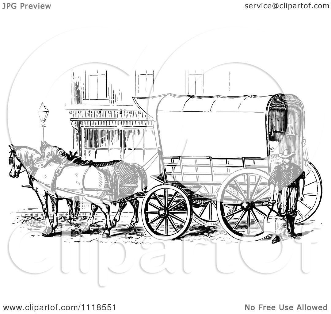 clipart horse drawn wagon - photo #32
