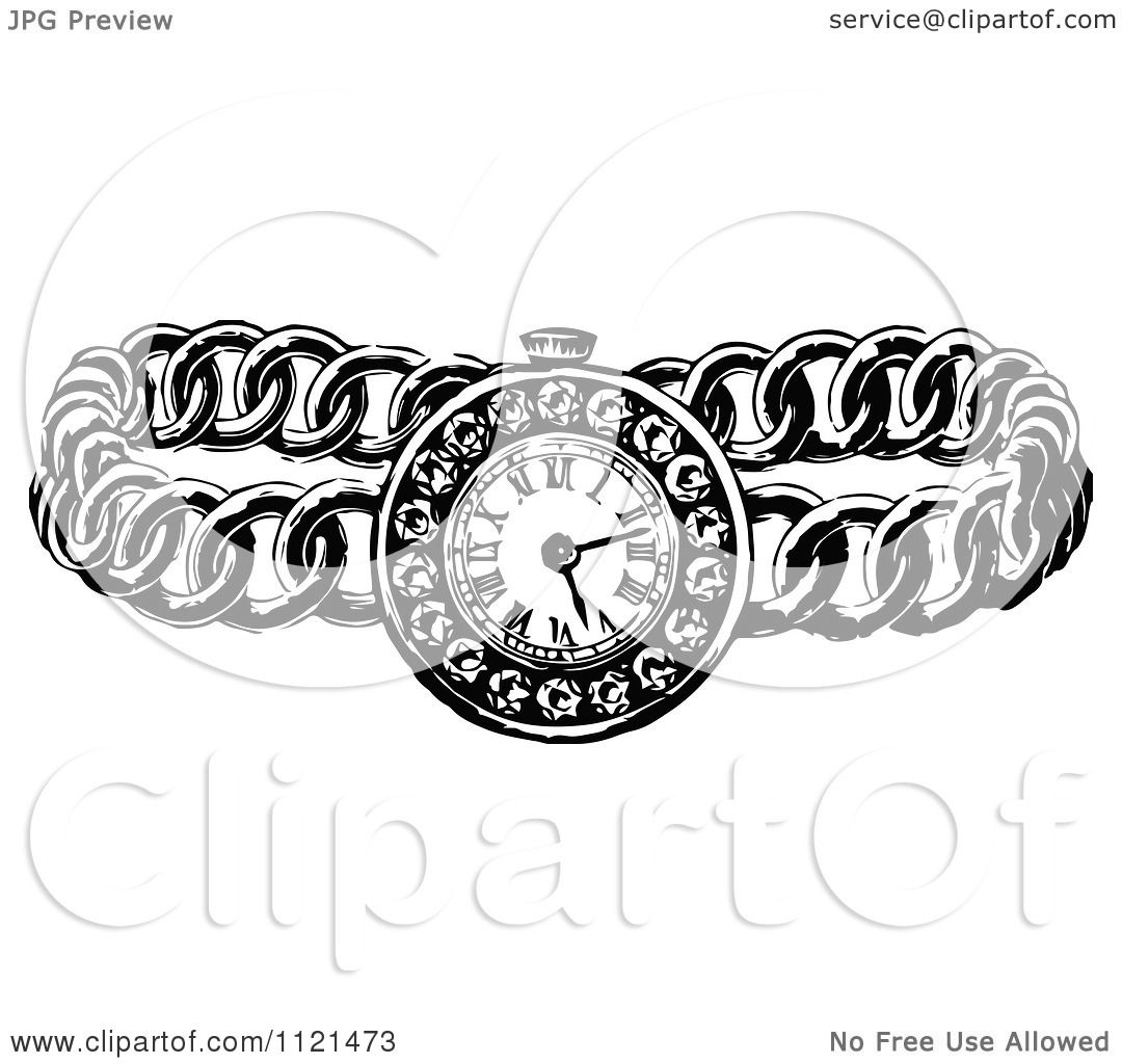 wrist watch clipart black and white - photo #38