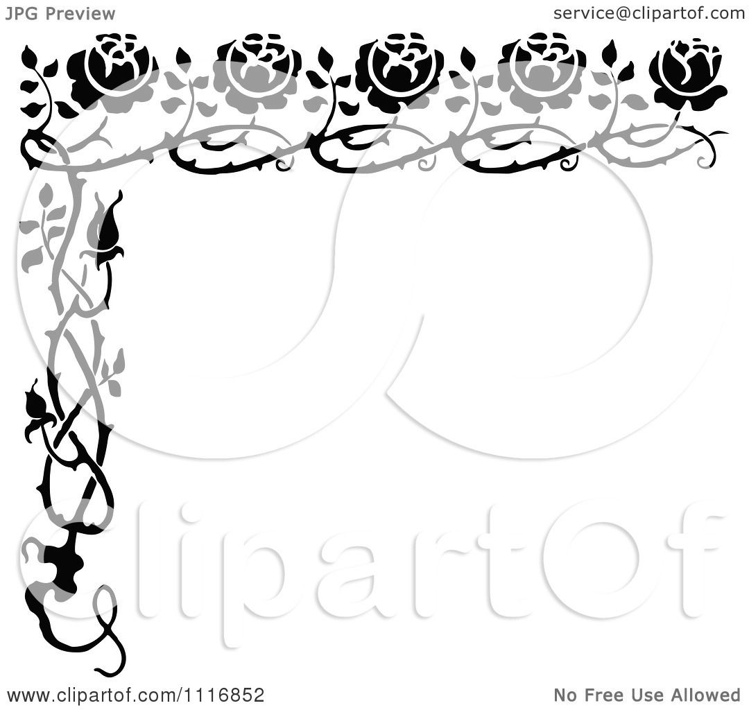 White Rose Border Clip Art