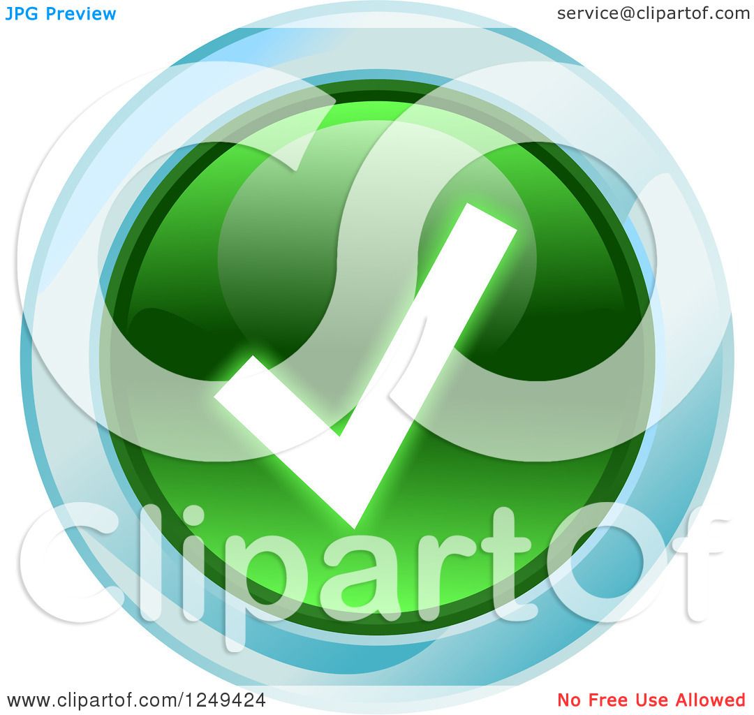 Clipart Of A Round Green Check Mark Icon Royalty Free Illustration By