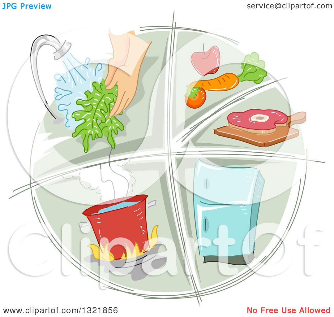Clipart of a Sketched Food Preparation and Sanitation Icon ...