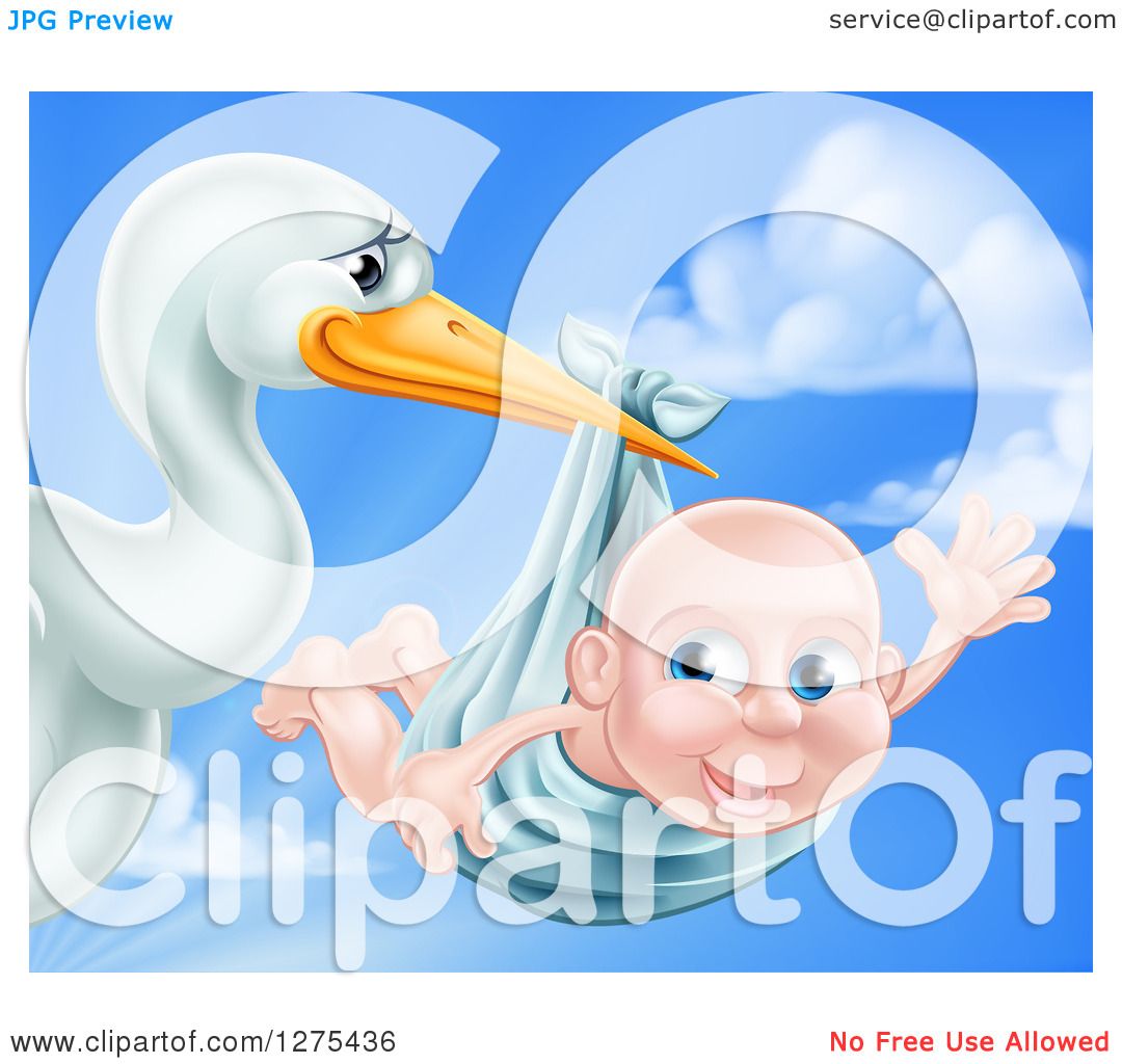 clipart image stork holding a baby - photo #47