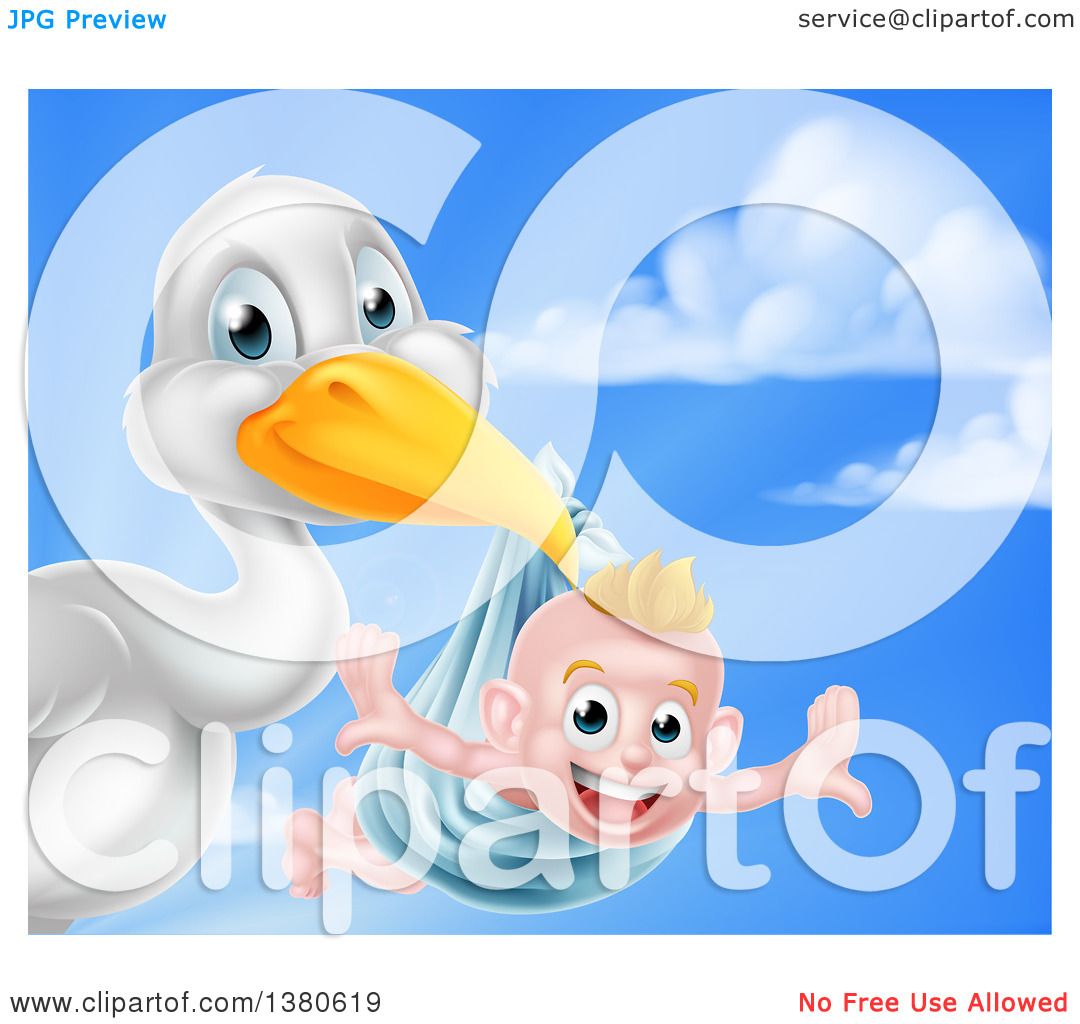 clipart image stork holding a baby - photo #37