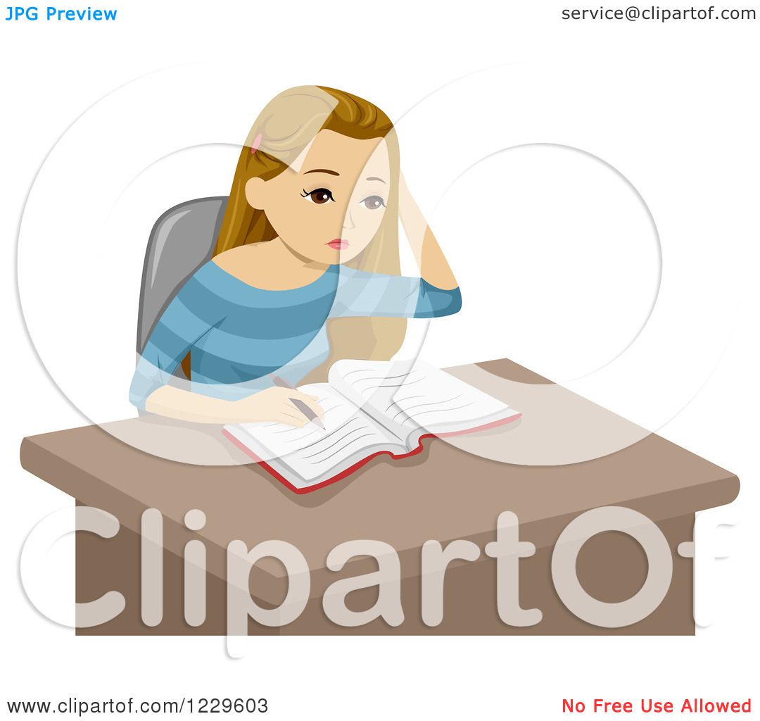 clipart girl doing homework - photo #47