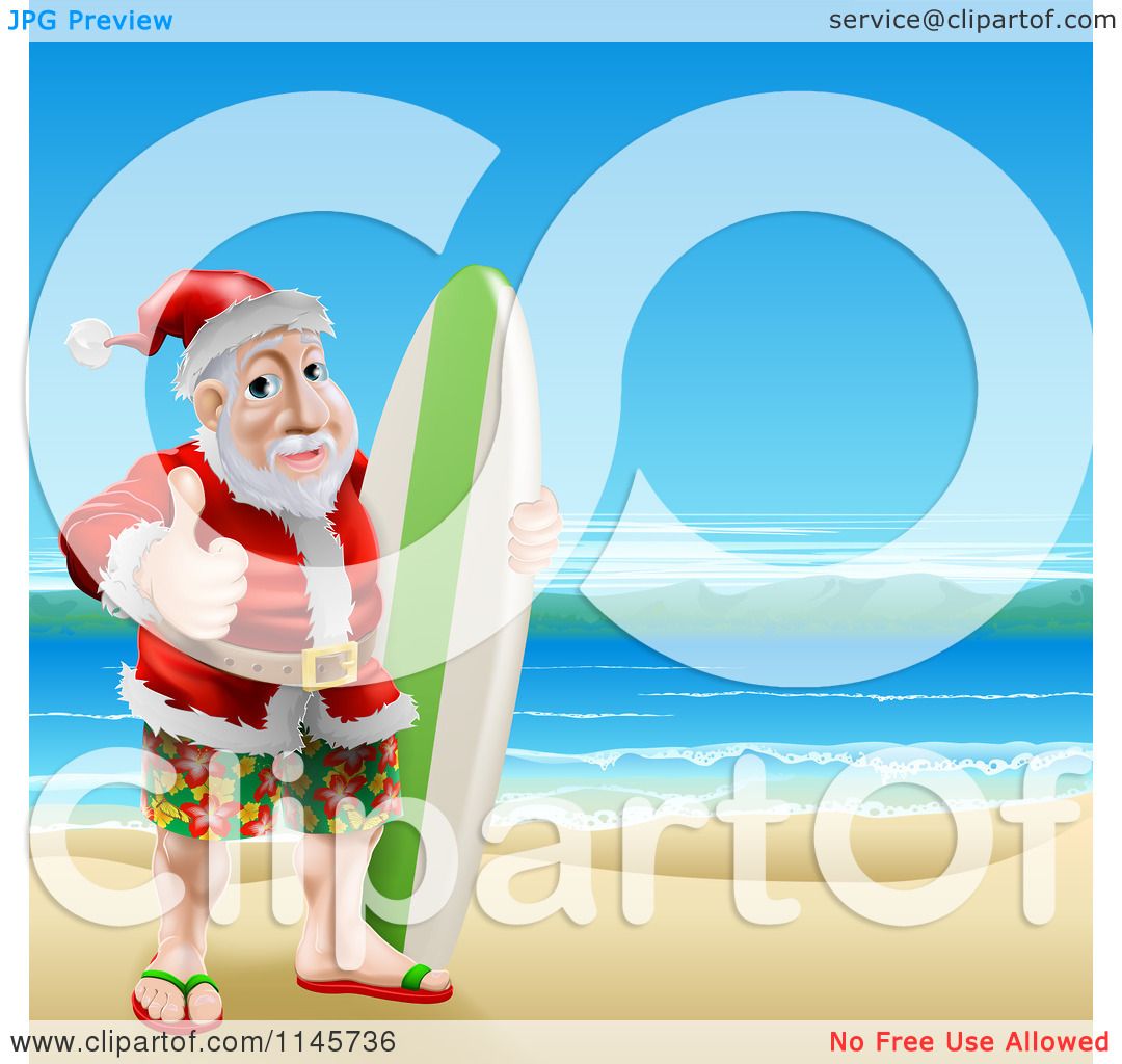 free clipart santa on the beach - photo #45