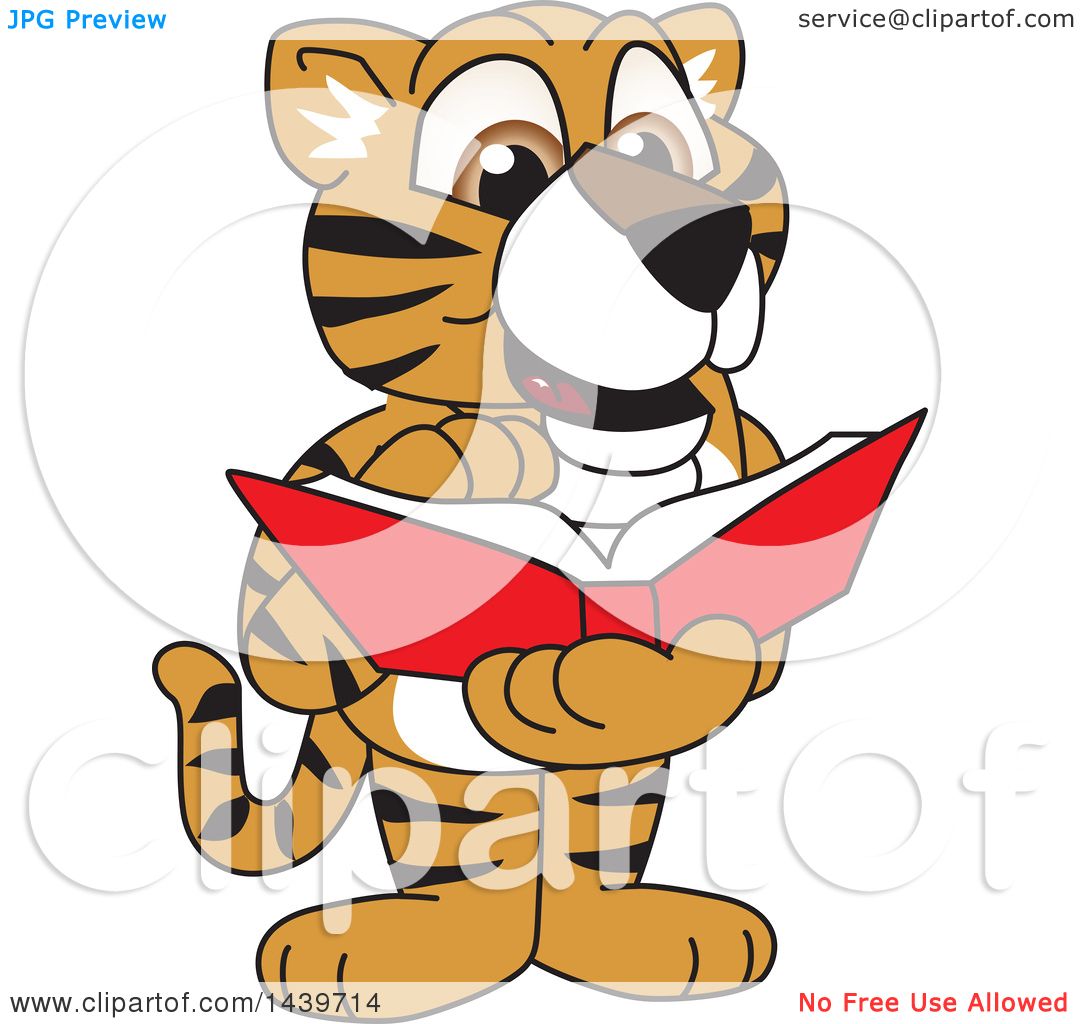 tiger reading clipart - photo #11