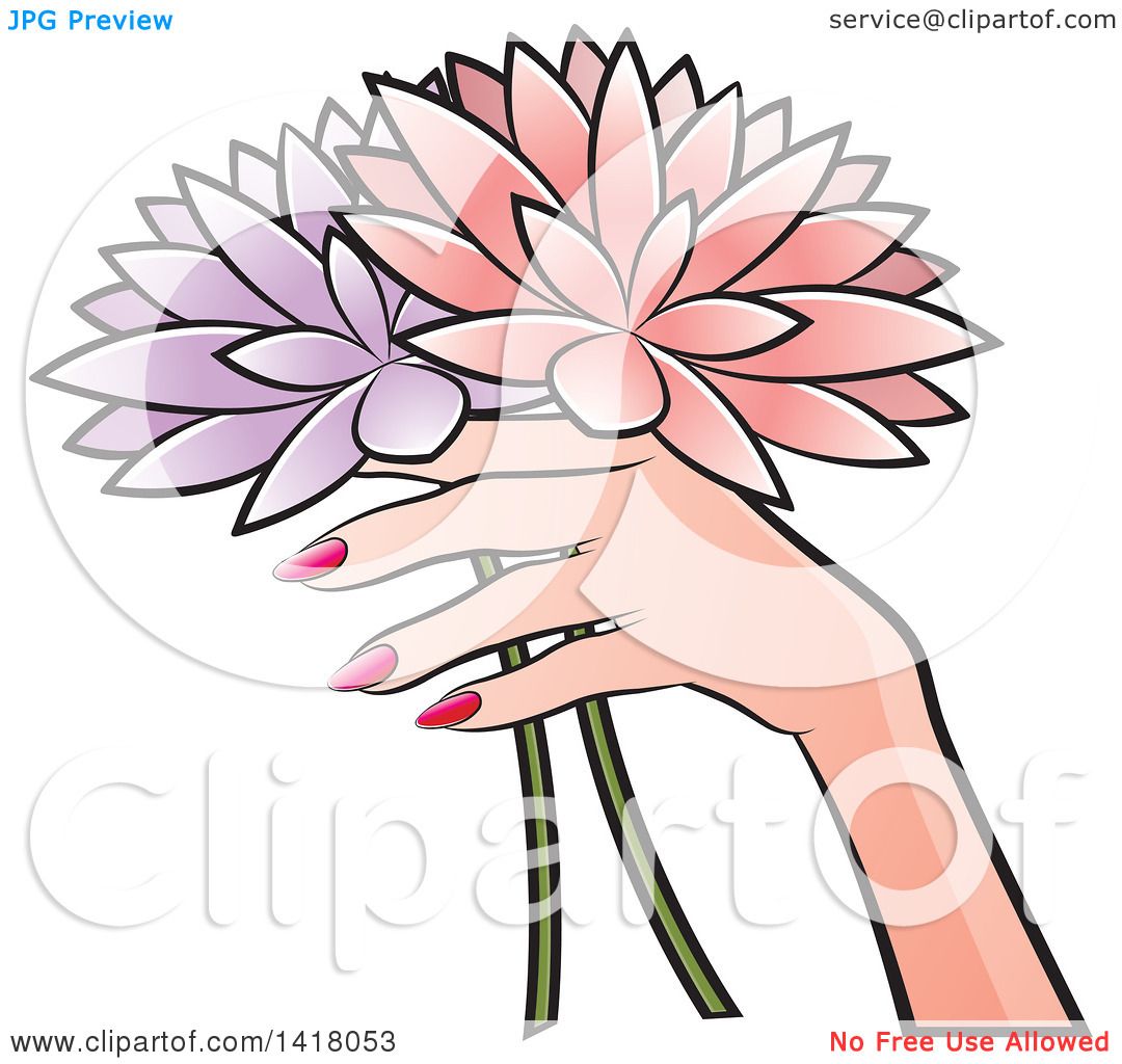 clipart hand holding flower - photo #3