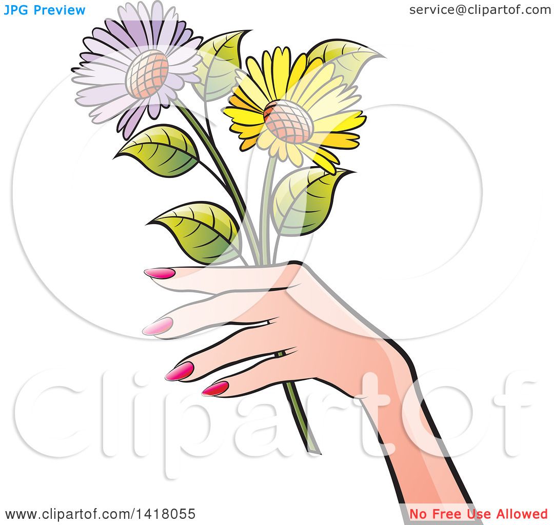 clipart hand holding flower - photo #5