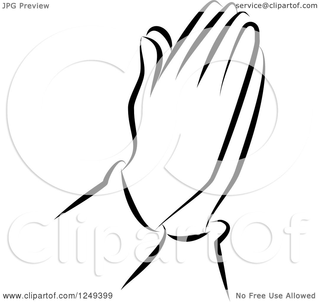 free clipart praying hands black and white - photo #29