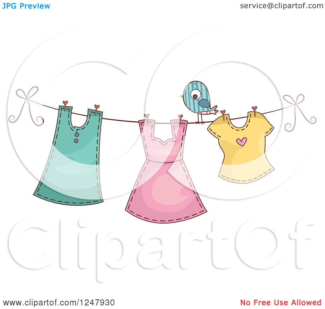clipart of clothes hanging on a line - photo #26