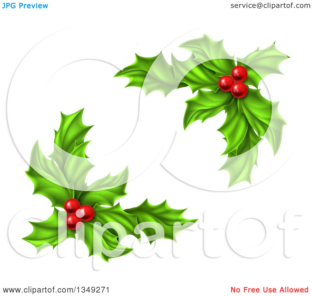 free clipart christmas holly leaves - photo #42